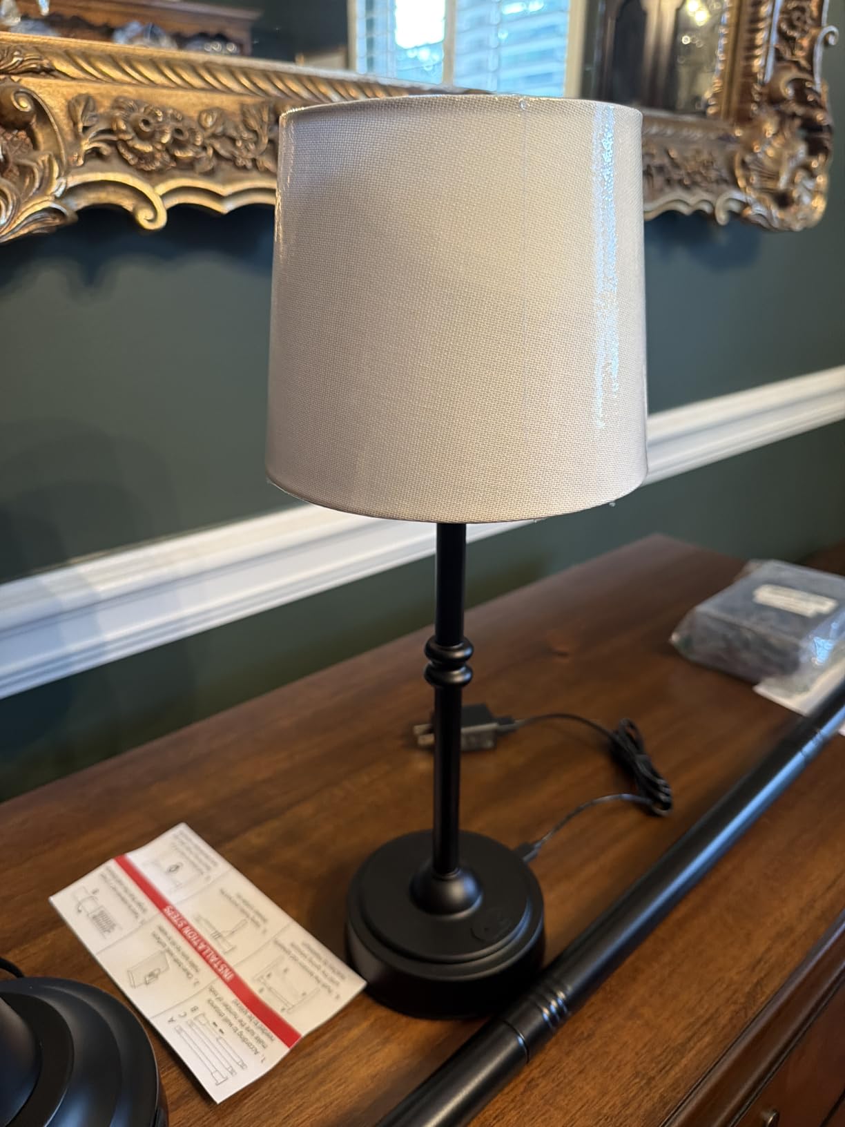 O'Bright Seraph - Cordless LED Table Lamp with Dimmer, Built-in Rechargeable Battery, 3-Level Brightness, Patio Table Lamp, Bedside Night Lamp, Ambient Light for Restaurant, Antique Brass customer photo 2