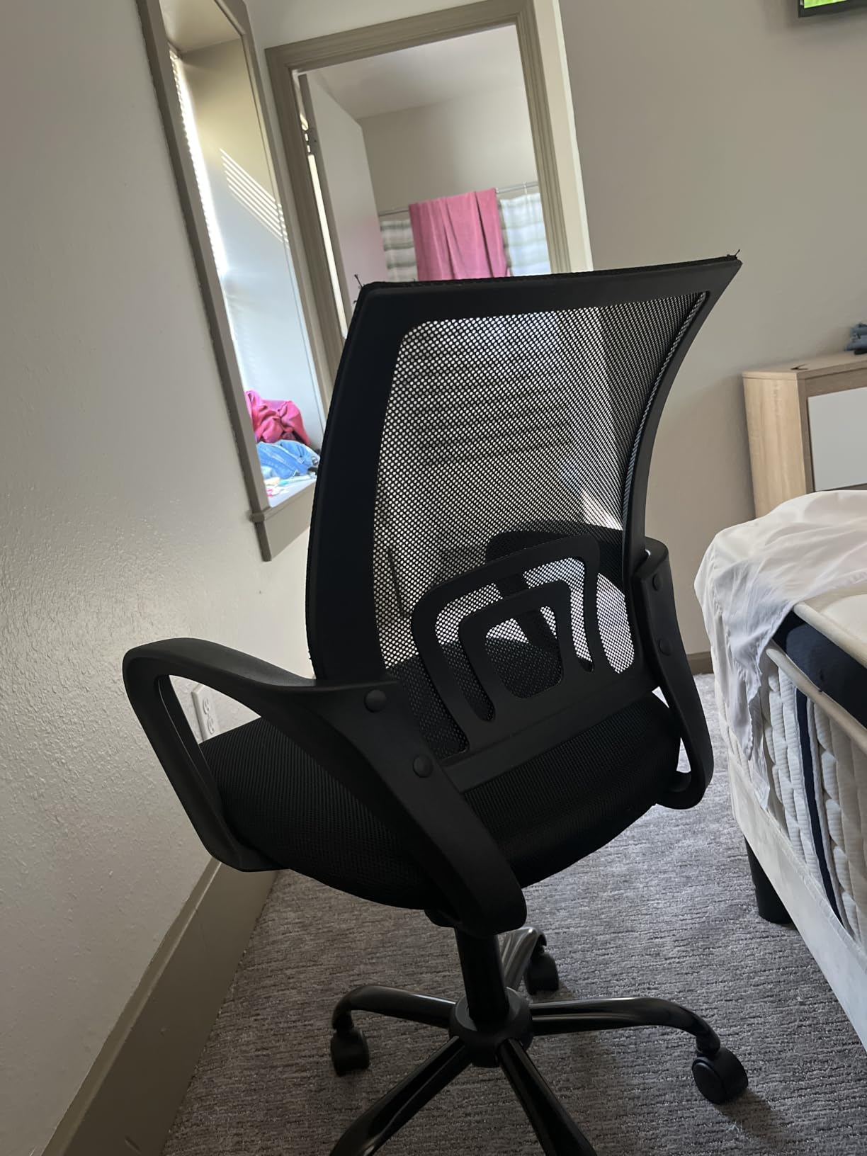 PayLessHere Office Chair, Black, with Lumbar Support, Adjustable Height, Ergonomic Armrests, 360 Swivel Base & Smooth Casters, Computer Chair for Home Office customer photo 2