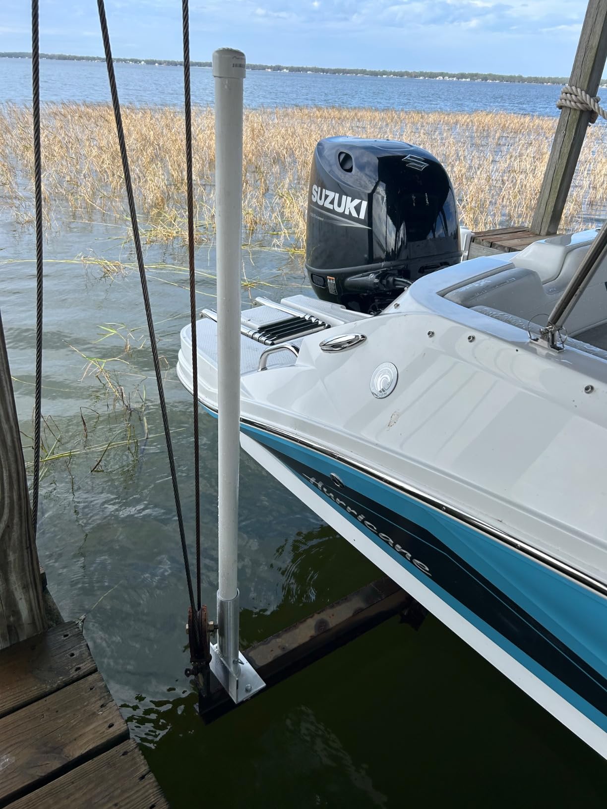 Boat Lift Guide Post Bracket with Drain Hole - Marine-Grade 6061 Aluminum & Stainless Steel Hardware - Fits 1-1/2