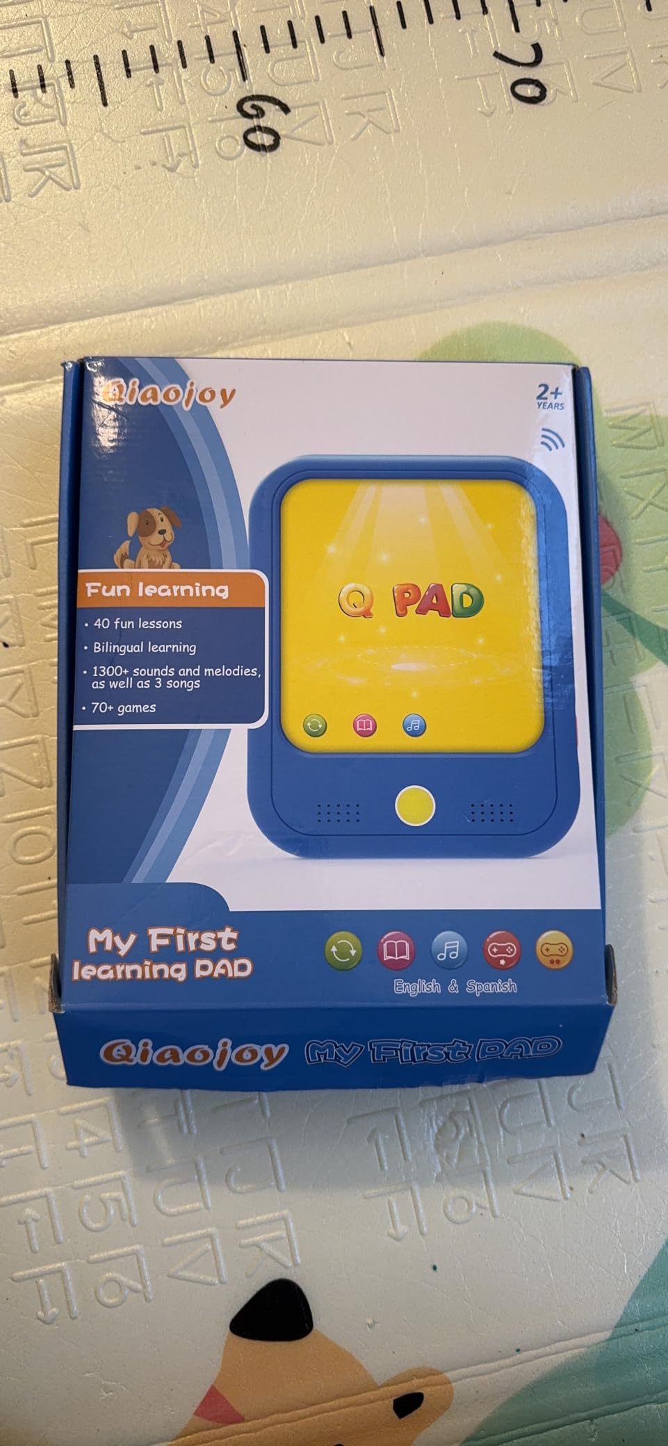 Qiaojoy Kids Learning Tablet Educational Learning Pad for Toddlers 2-5 | Bilingual Talking Flash Cards, 40 Themes, 1000+ Words, 100+ Interactive Games, Screen-Free Toddler Learning Toys Gifts customer photo 1