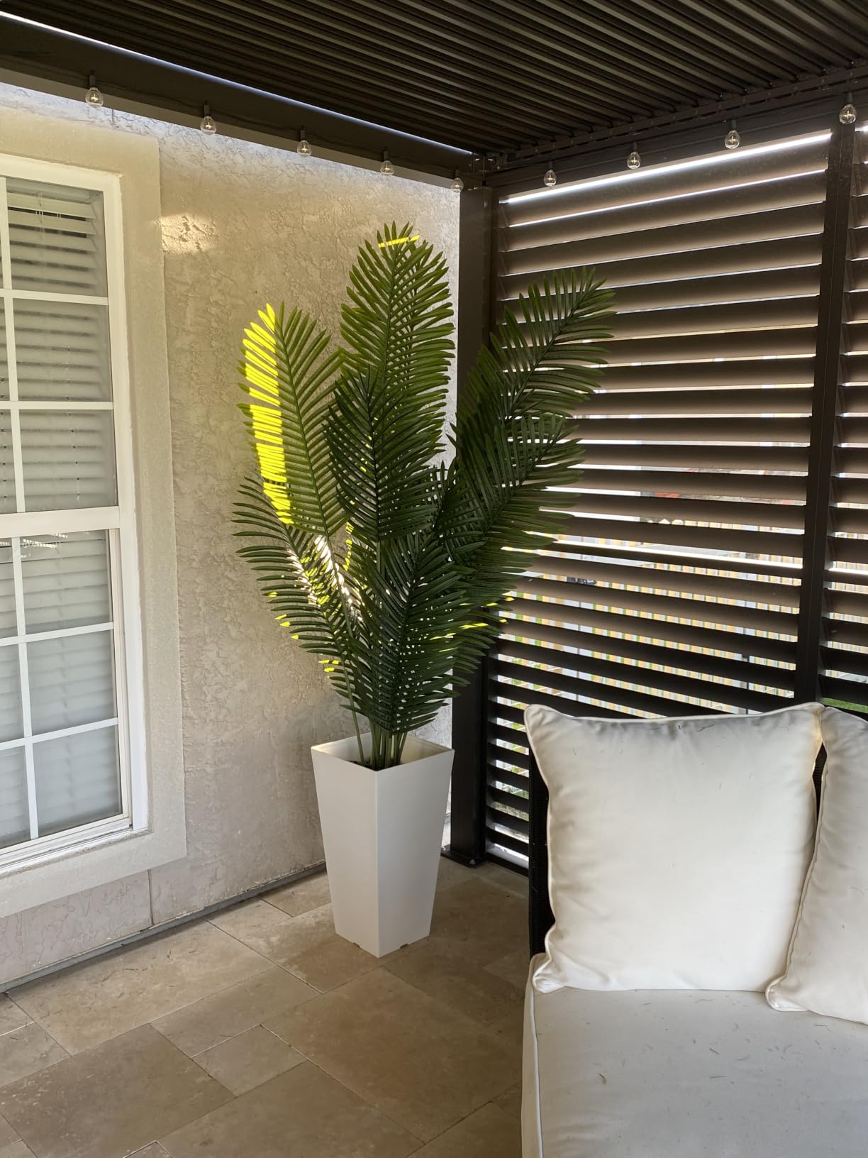 4ft Artificial Areca Palm Tree Plant, 47in Fake Cane Palm, Dypsis Lutescens customer photo 2