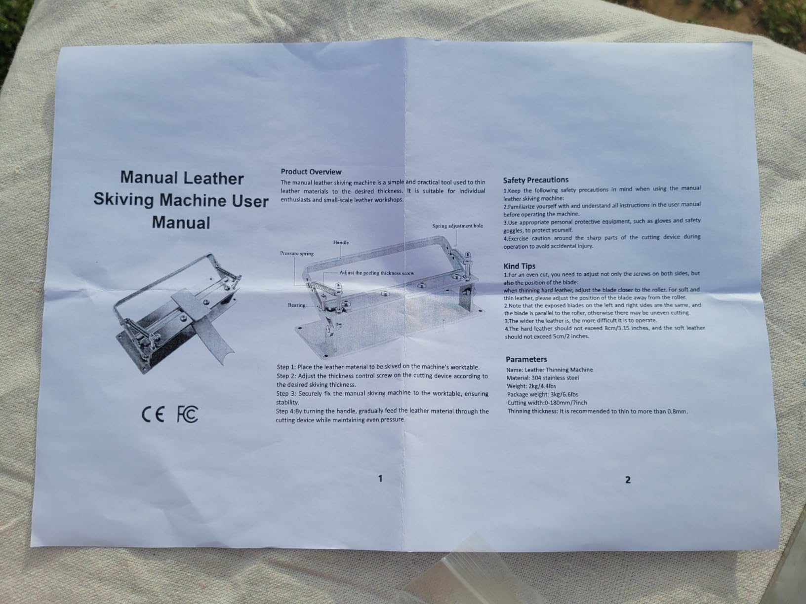 Leather Skiver Splitter, Stainless Steel Manual Leather Skiving Machine | with 8.27 inch Blades Leather Peeling Machine DIY Leatherworking Tools for Leather Thinning Work customer photo 2