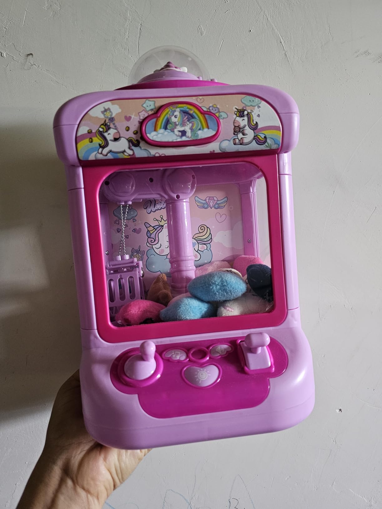 Marlrin Claw Machine for Kids, Mini Vending Machine Girls Unicorn Toys | Candy Grabber Prize Dispenser with Sound & 20 Mini Plush Toys, Electronic Arcade Game Indoor Toy for Home Party Birthday Gift customer photo 2