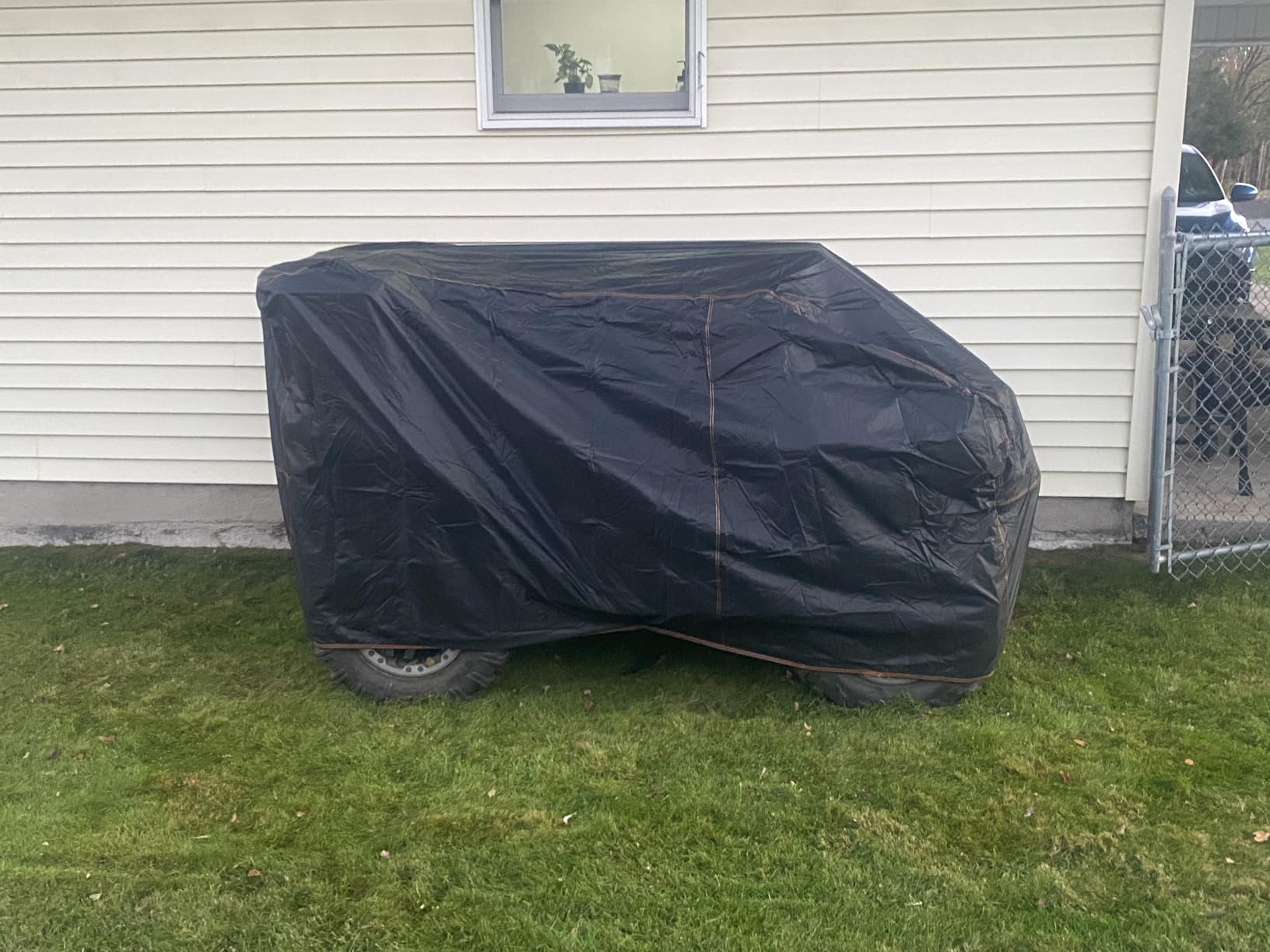 QYMOTO ATV Cover, 420D Large ATV Cover XXL 2-UP, 4 Wheeler Quad Durable Waterproof Outdoor Full Protection Windproof for CFMOTO Cforce 600 1000 Tour, Polaris Sportsman 570, Can am Outlander 570 850 customer photo 1