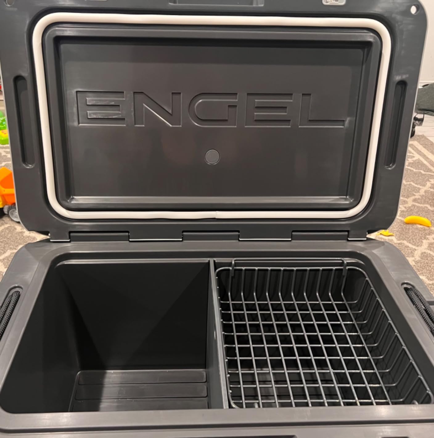 ENGEL 60 QT Ultra-Light Injection Molded Cooler - Ice Chest Keeps Ice up to 7 Days - Cooler Includes Wire Basket, Divider and Built-in Bottle Opener customer photo 2