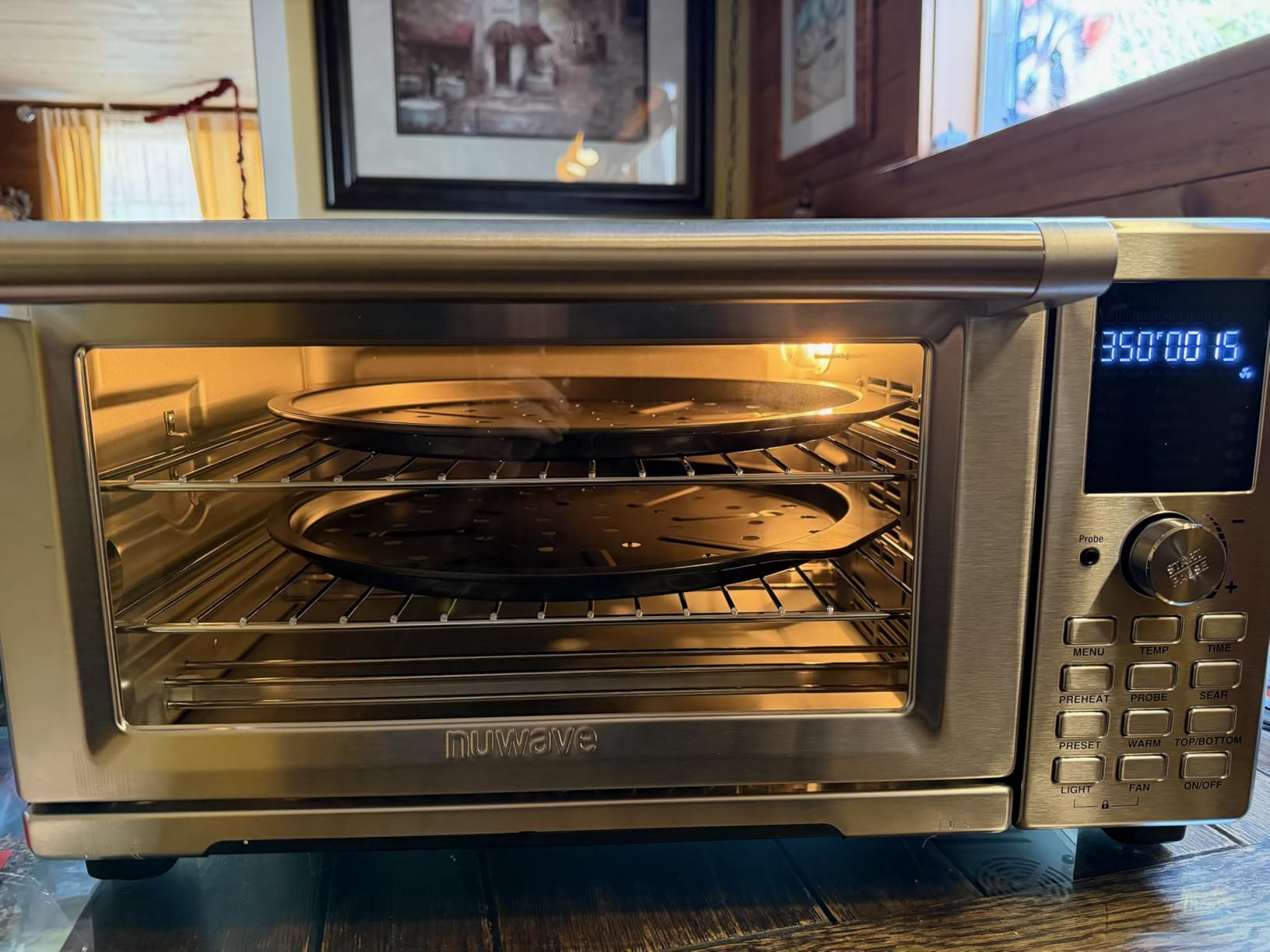 Nuwave Bravo XL Pro Air Fryer Toaster Oven, Improved 100% Super Convection | Quicker & Crispier Results, 100 Presets, Multi-Layer Even Cooking, 50-500F, Smart Probe, PFAS Free, 30QT, Stainless Steel customer photo 1