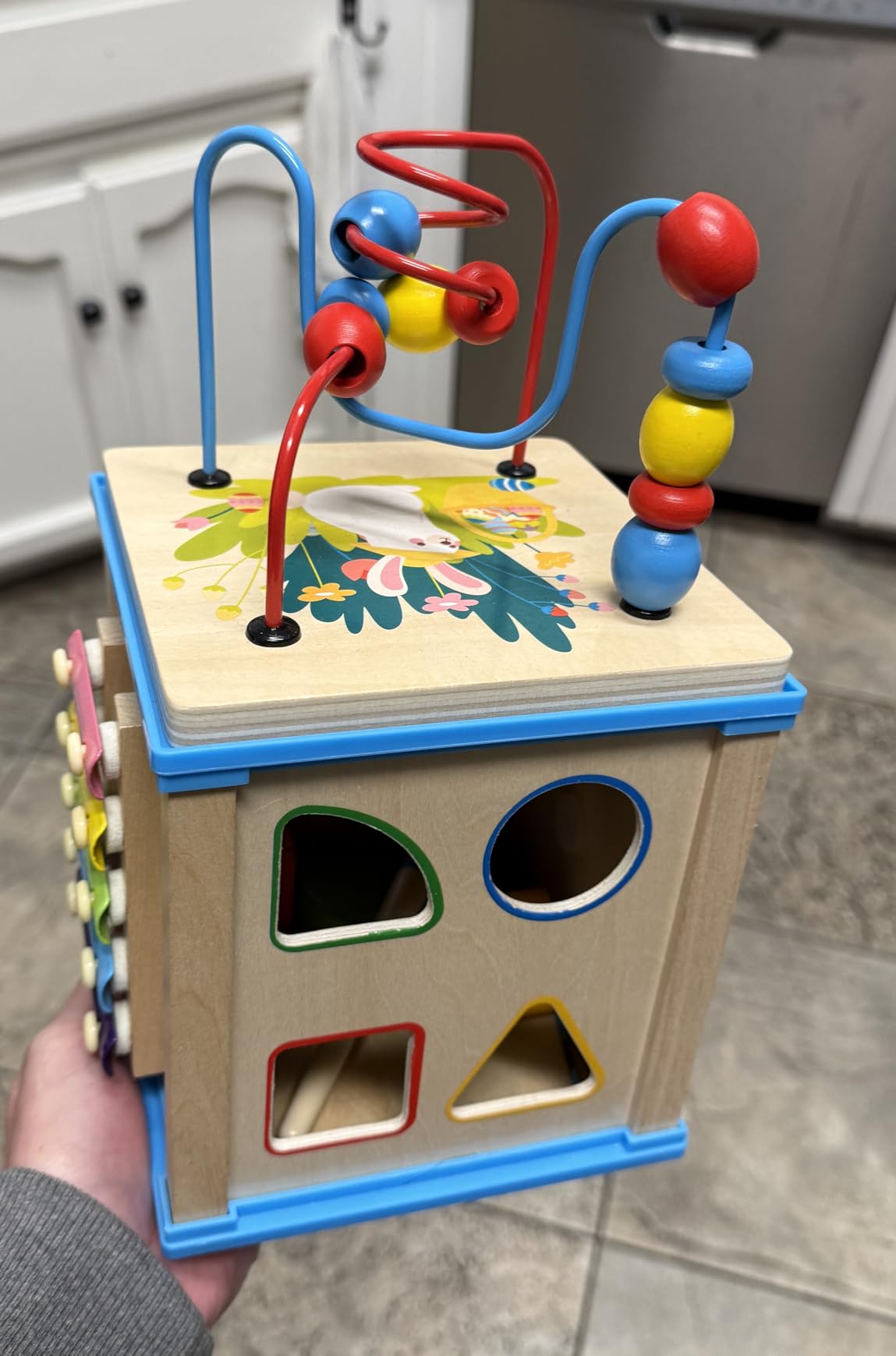 WOODMAM Wooden 7-in-1 Activity Cube, Montessori Toys for 1 2 Year Old | Educational Developmental Toys, One Year Old Boy Girl Birthday Gifts, Bead Maze, Xylophone, Sorting & Stacking Board customer photo 1