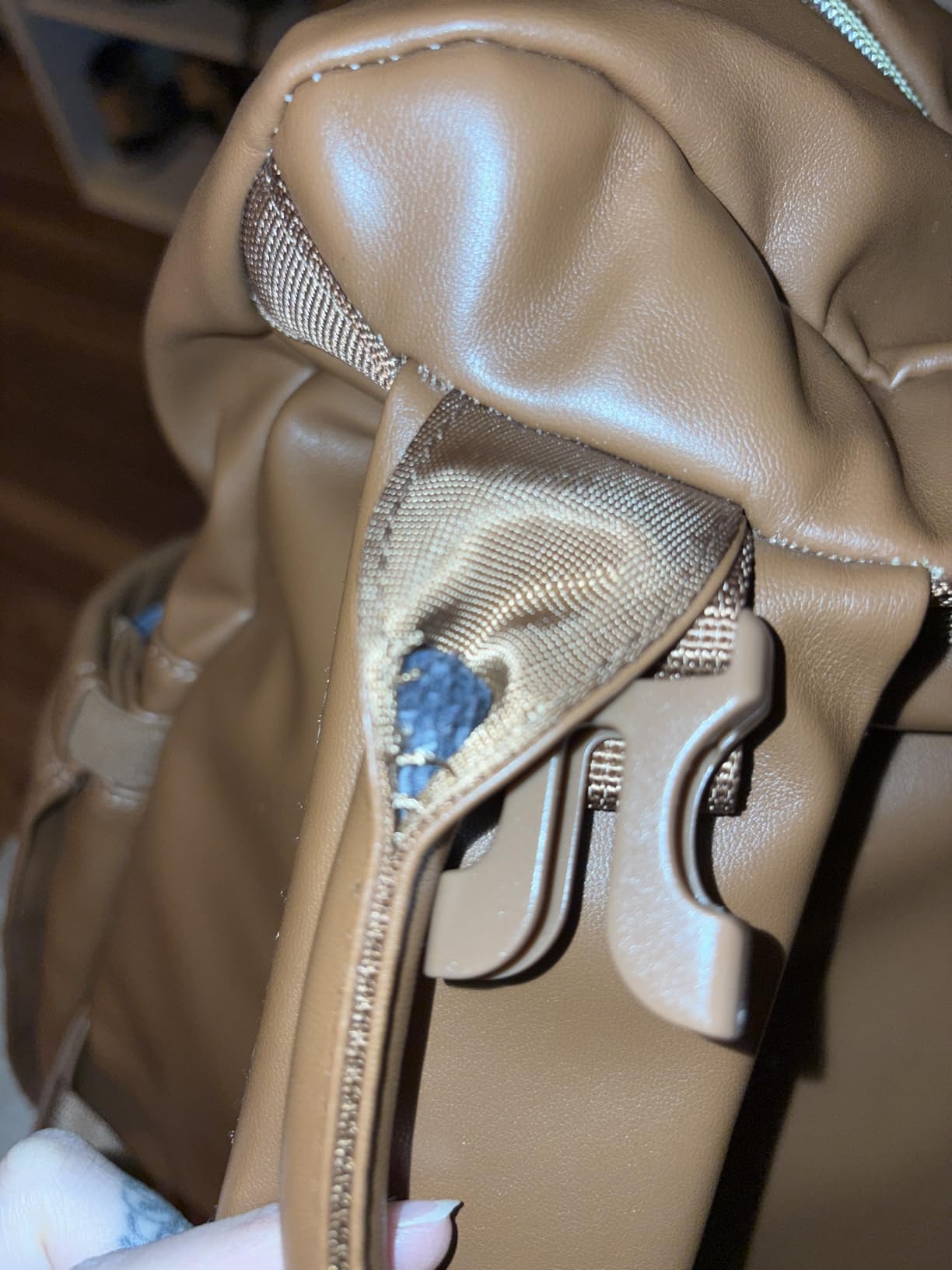 BabbleRoo Leather Diaper Bag Backpack - Baby Essentials Travel Baby Bag, Multi function, Water Resistant, with Changing Pad, Stroller Straps & Pacifier Case - Unisex, Natural Brown customer photo 1
