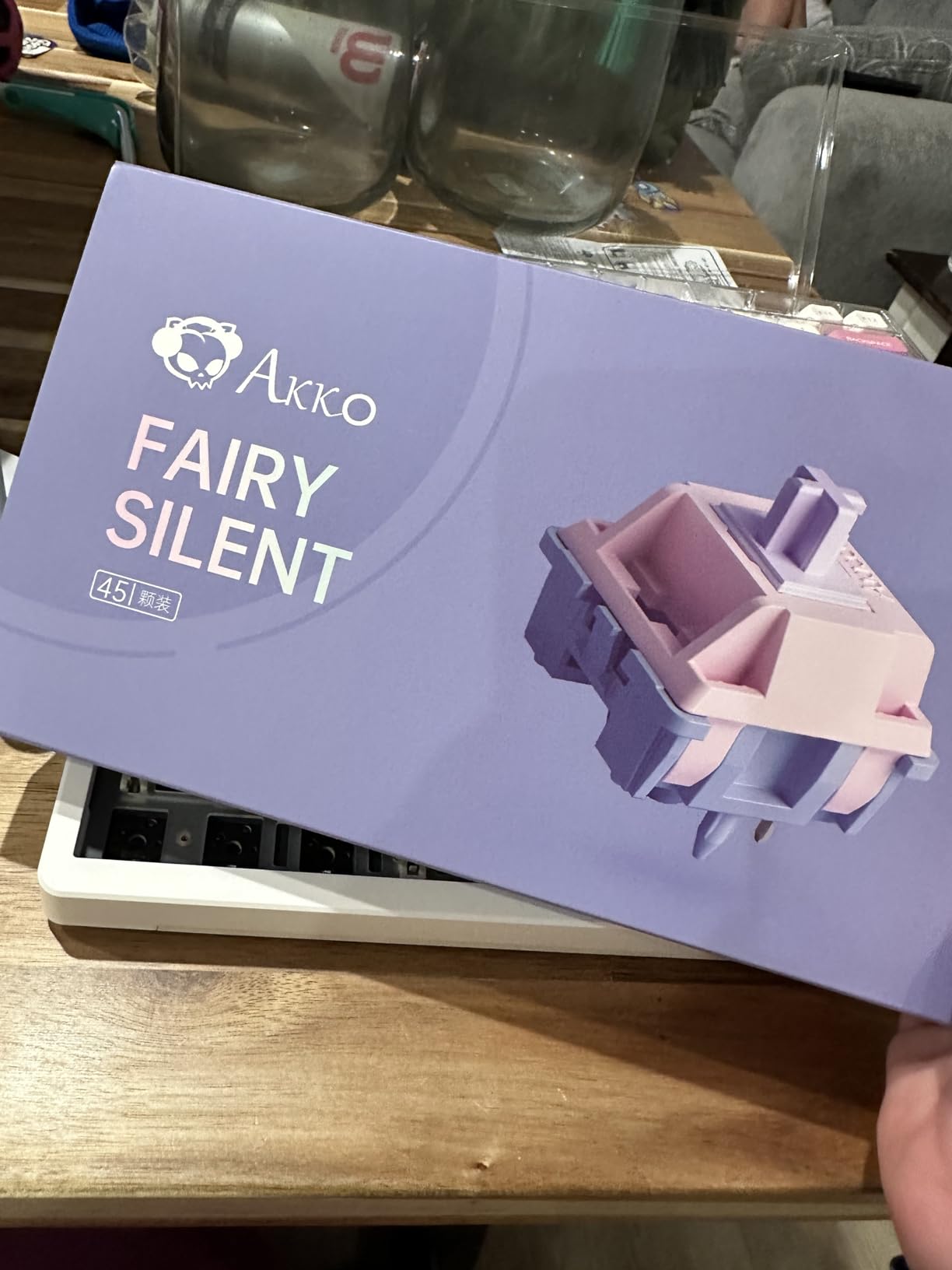 Akko V3 Fairy Linear Silent Keyboard Switch for Mechanical Gaming Keyboard, 5-Pin 50gf Quiet Pre-Lubed Switches with Standard MX Structure (45pcs) customer photo 1