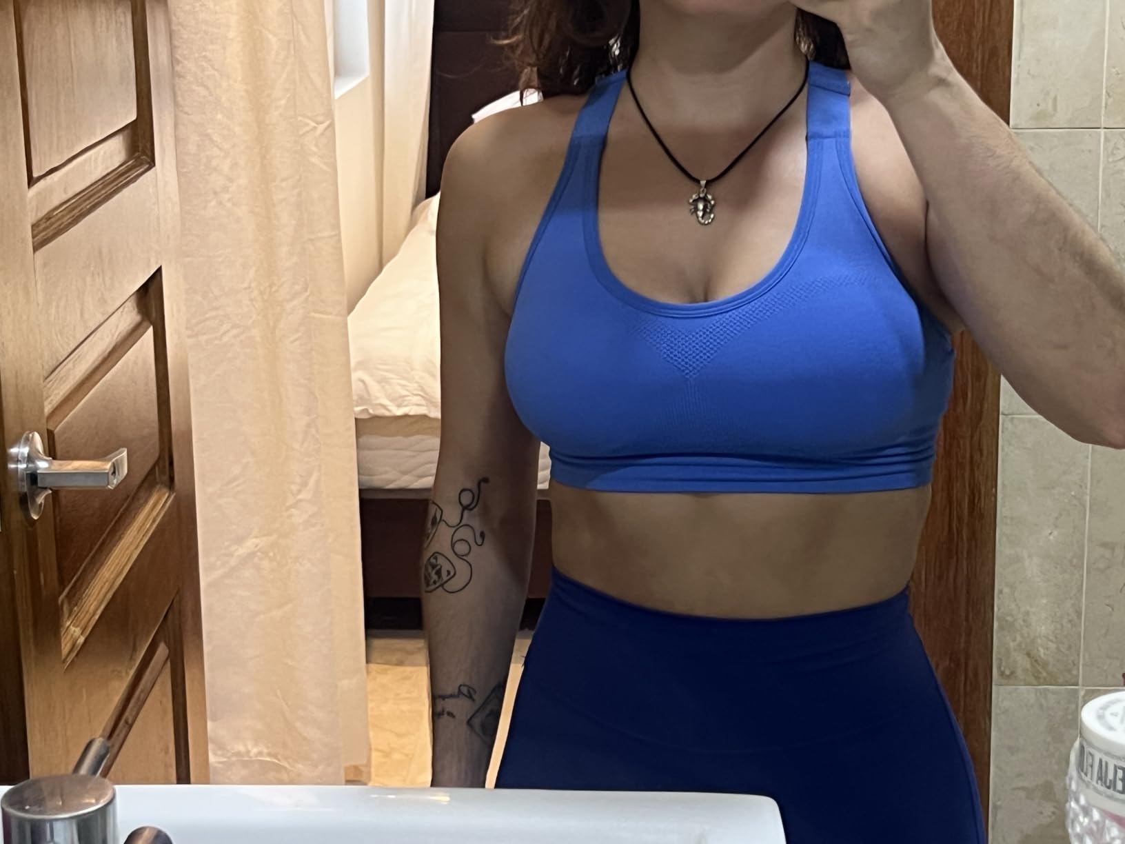 High Impact Sports Bras for Women, Adjustable Straps Supportive Racerback customer photo 1