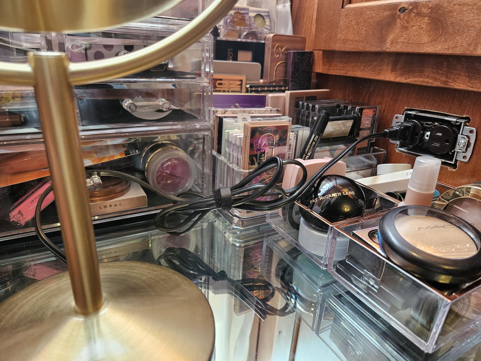 Conair LED Vanity Mirror, Double-Sided, 10x Magnification, Satin Nickel | Lighted makeup mirror with 3 color modes, 360° rotation, a satin nickel finish, a 5-foot power cord, and an 8.5