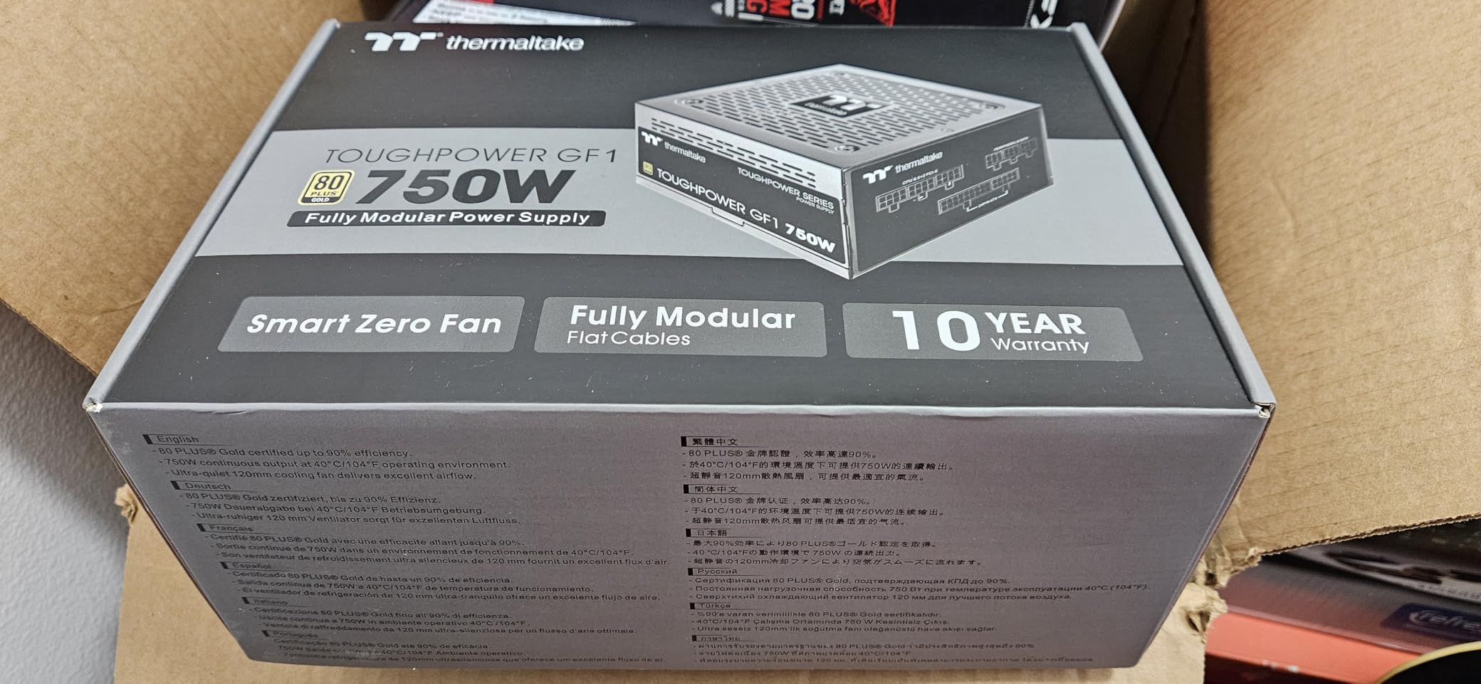 Thermaltake GF1 Fully Modular ATX 750W Power Supply - 80 Plus Gold - Ultra Quiet - Zero RPM, PS-TPD-0750FNFAGU-P customer photo 2
