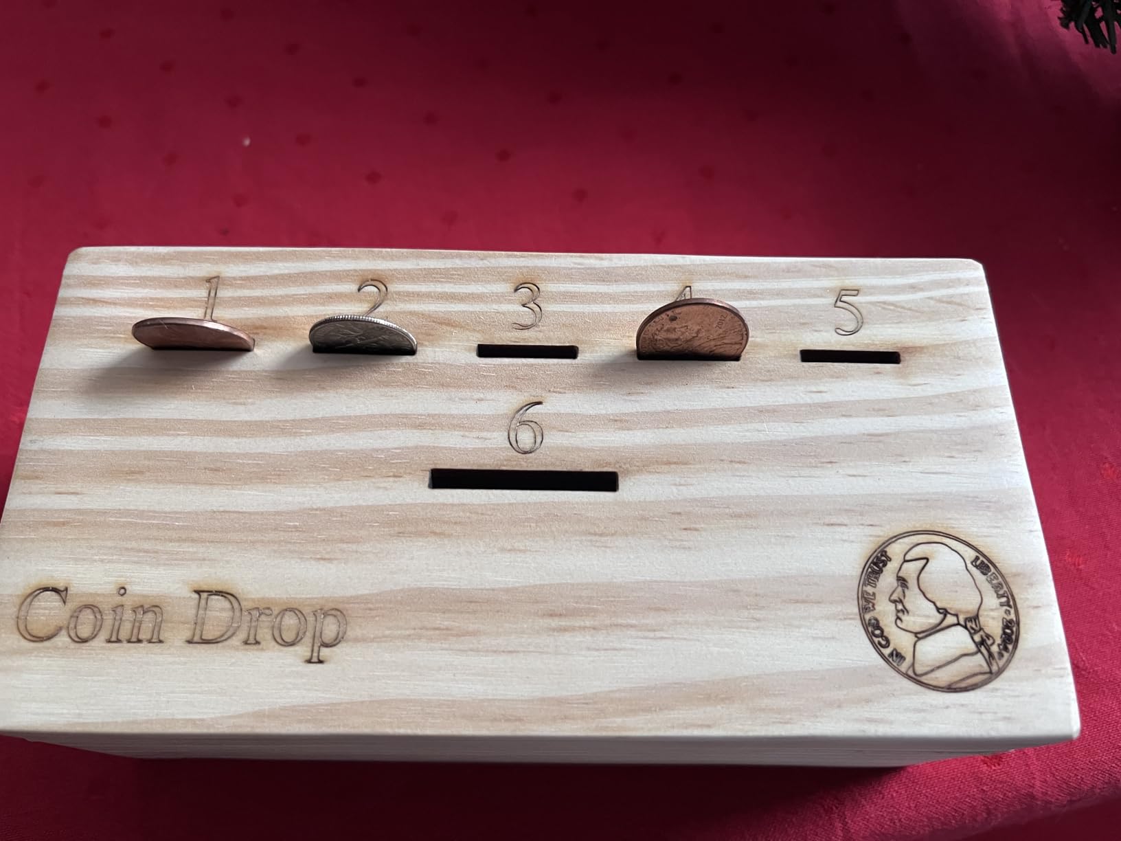 T one woods Coin Drop Game for Kids/Adult with dice and Wooden Box | Penny Game for Family Fun Coin Drop | Coin Drop Game for Family and Friends (Design-1) customer photo 1