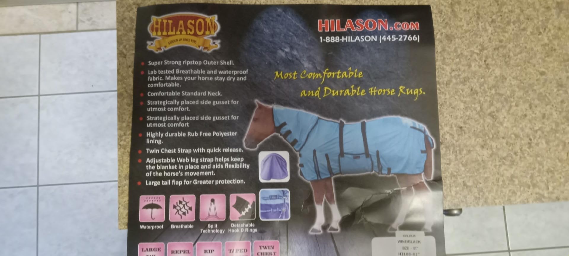HILASON 1200D Winter Waterproof Poly Horse Blanket Belly Wrap | Turnout Blankets for Horses customer photo 2