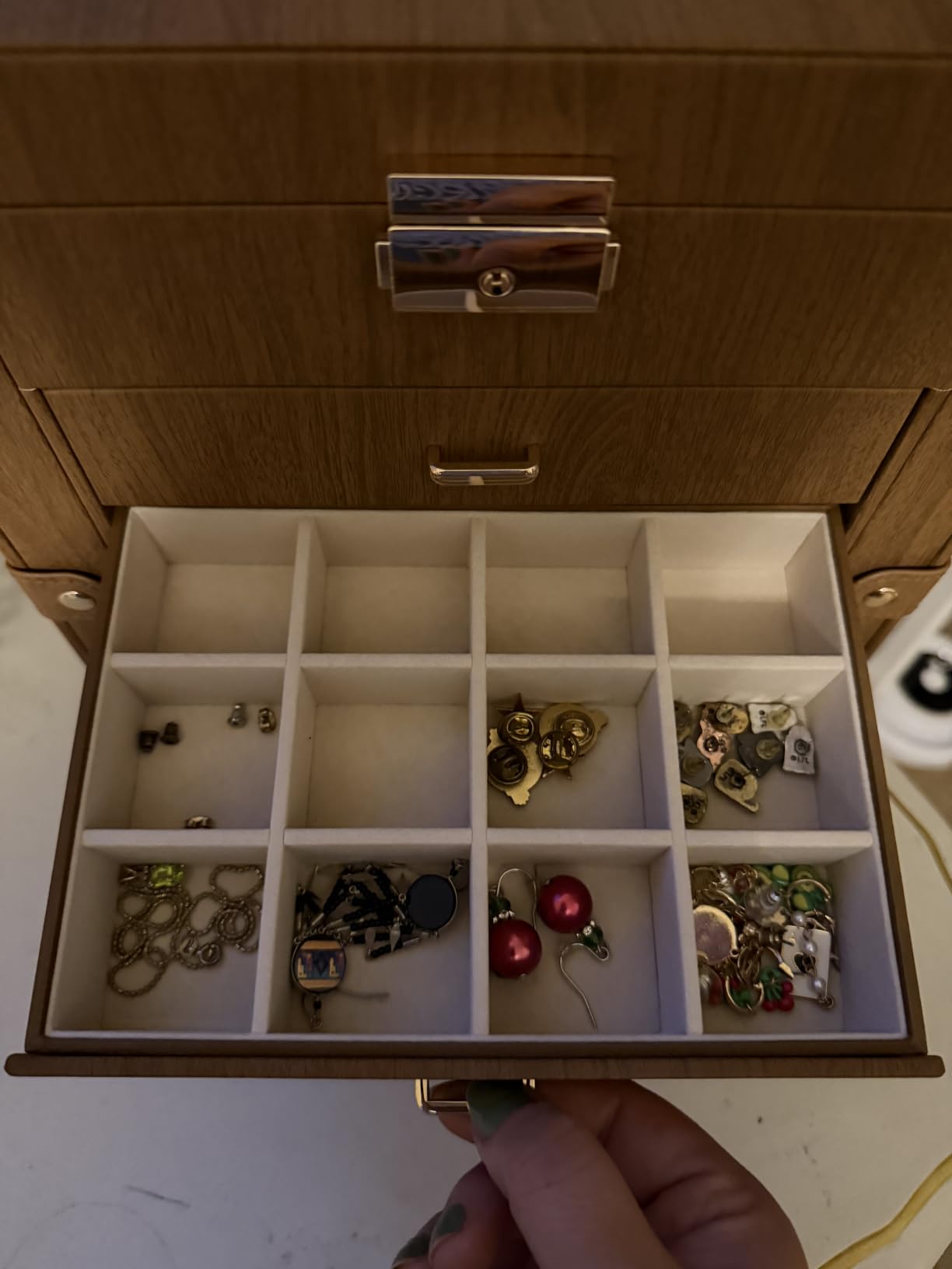 Homde Large Jewelry Box for Women: 5-Layer Organizer with Lock for Dresser | Separated Storage for Necklace Earring Ring Watch to Sort Daily Jewelry - Keep Vanities Tidy - Birthday Gift customer photo 1