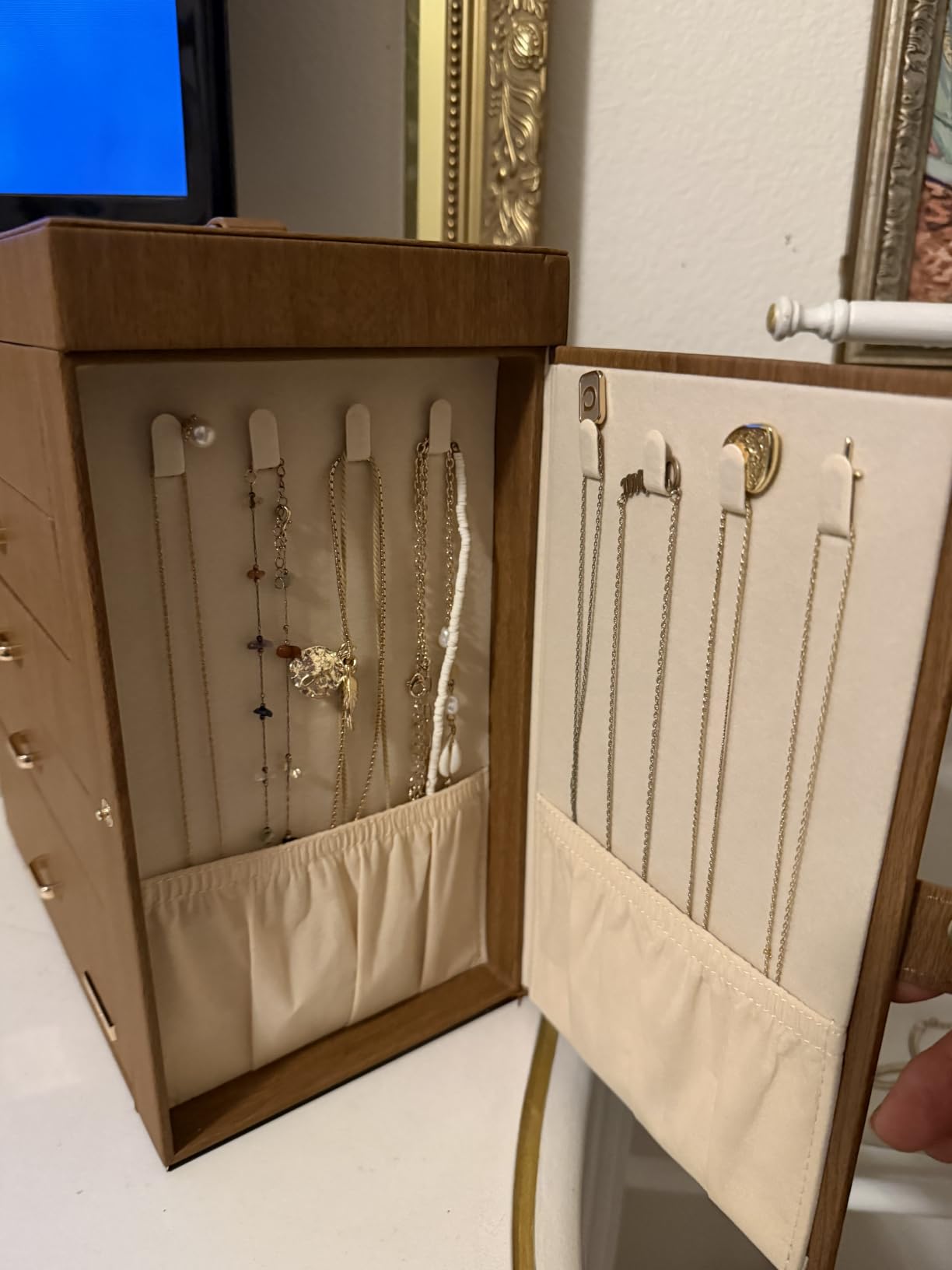Homde Large Jewelry Box for Women: 5-Layer Organizer with Lock for Dresser | Separated Storage for Necklace Earring Ring Watch to Sort Daily Jewelry - Keep Vanities Tidy - Birthday Gift customer photo 2