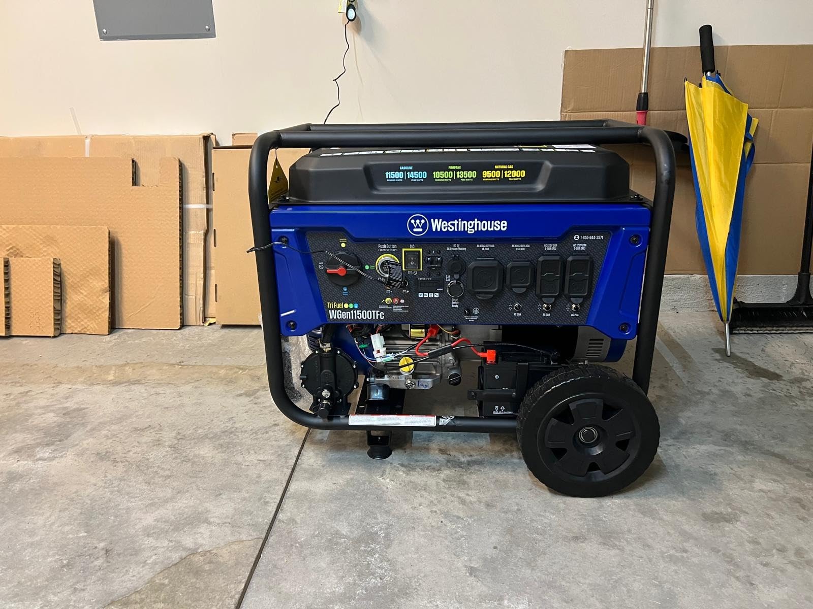 Westinghouse 14500 Peak Watt Tri-Fuel Home Backup Portable Generator, Remote Electric Start, Transfer Switch Ready, Gas, Propane, and Natural Gas Powered customer photo 1