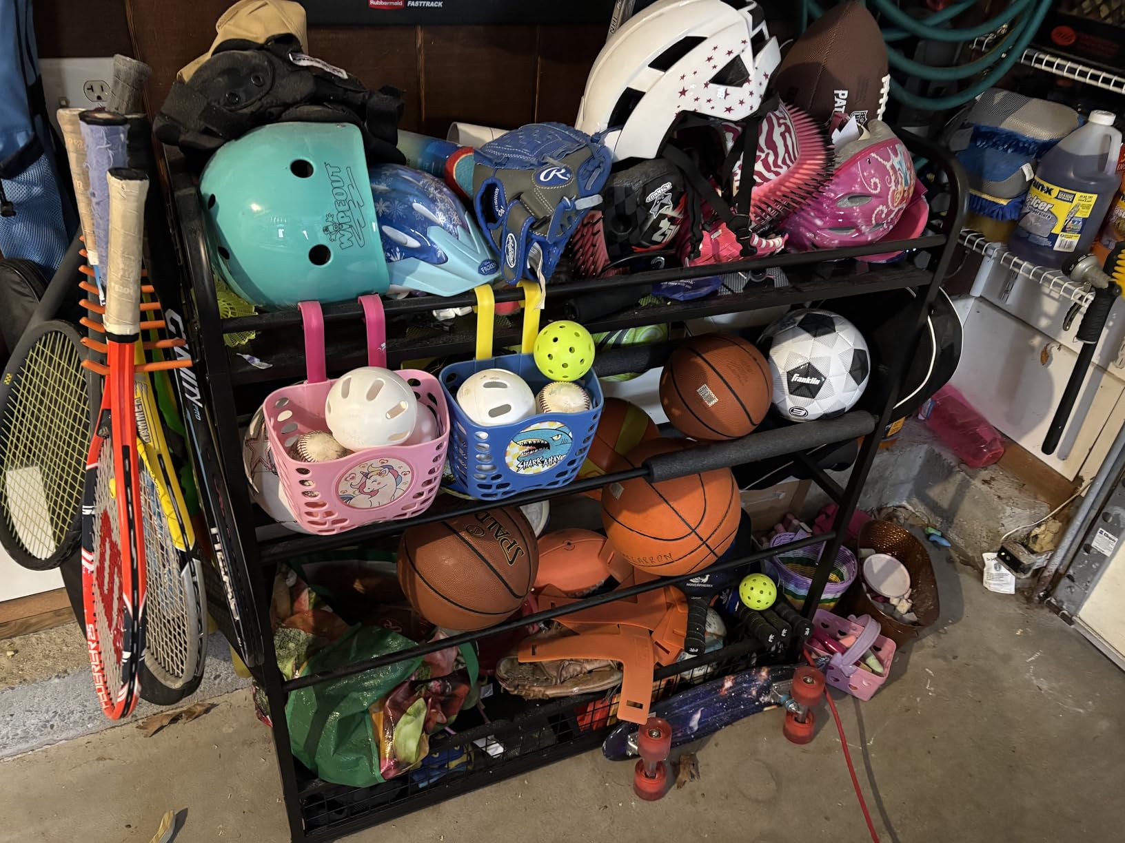 EXTCCT Garage Sports Equipment Organizer - Rolling Ball Storage with Wheels customer photo 1