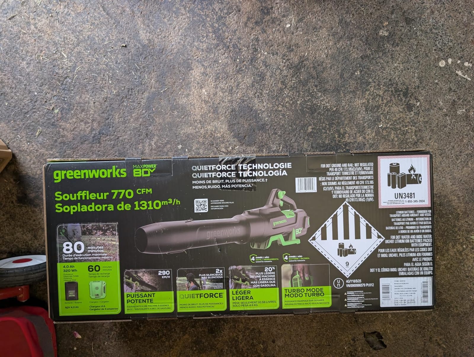 Greenworks 80V Electric Leaf Blower, 770 CFM, 4.0 Ah Battery and Charger customer photo 1