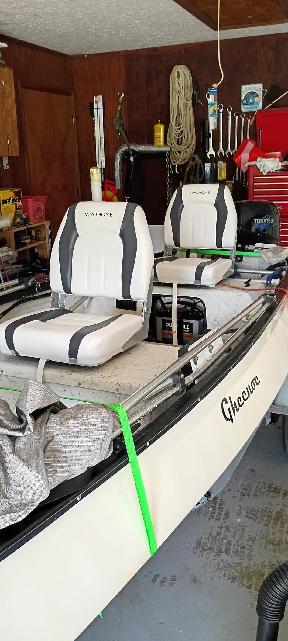 VIVOHOME Folding Low Back Boat Seats, 2 Pack Waterproof Boat Captain Chairs customer photo 1