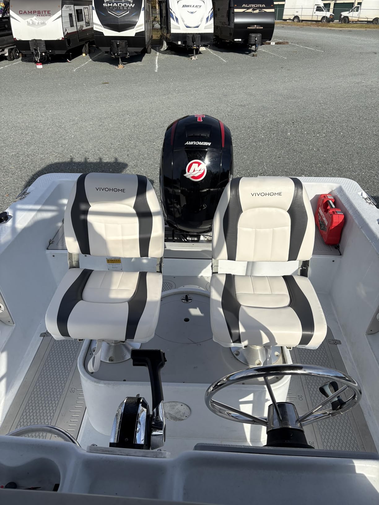 VIVOHOME Folding Low Back Boat Seats, 2 Pack Waterproof Boat Captain Chairs customer photo 2