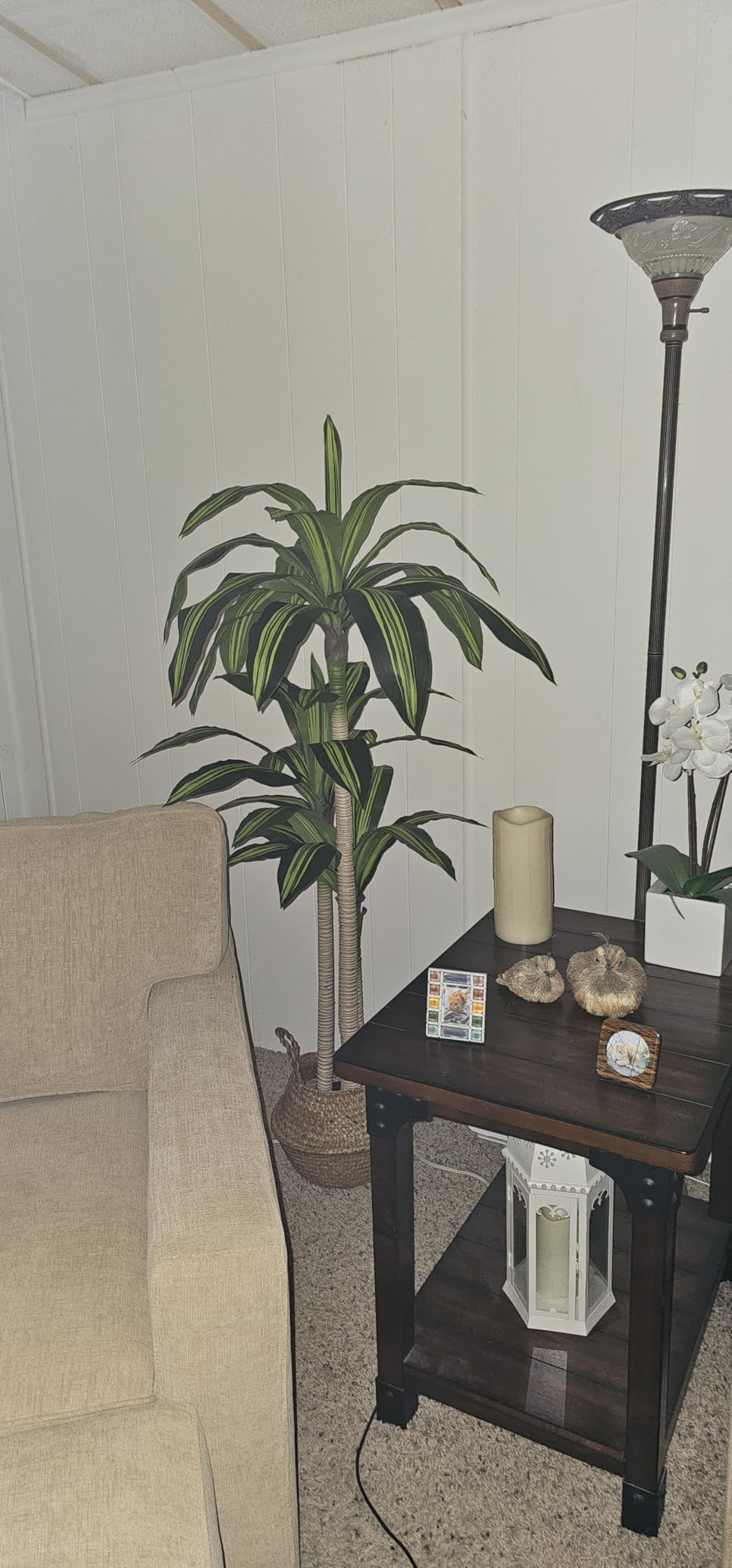 Ferrgoal 5 Ft Artificial Dracaena Tree, Faux Plants Indoor with Basket | Tall Fake Plant With Realistic Leaves, Floor Plant for Home Decor Office Living Room, Housewarming customer photo 2
