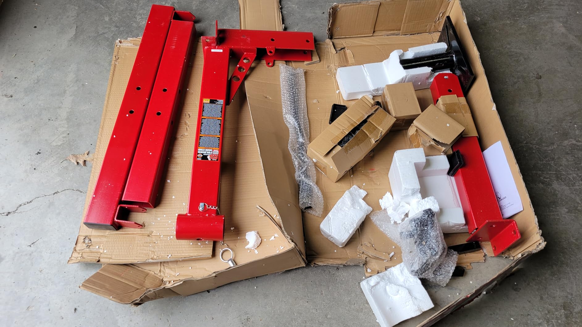 BIG RED Steel Rotating Engine Motor Stand,3/4 Ton (1,500 lbs) Capacity with Foldable Frame,5 Casters, 4 Adjustable Arms,360 Degree Rotating Head,for Vehicle Maintenance, Auto Repair,Red,AT37912-1 customer photo 1