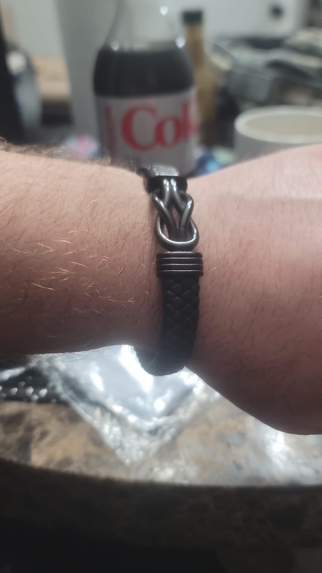 abooxiu Urn Bracelet for Ashes Leather Cremation Bracelet for Human Ashes Stainless Steel Ash Bracelets Memorial Cremation Jewelry Keepsake Bangle for Men customer photo 2