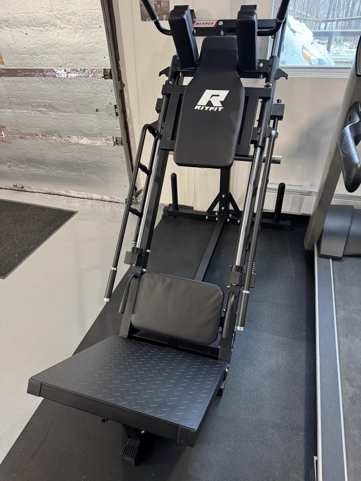 RitFit Leg Press Hack Squat Machine with Linear Bearing, 1200LB Capacity | Alloy Steel Frame with 5+3 Adjustable Angles, Diamond Footplate, Weight Storage and 1200LB Capacity for Home Gym customer photo 2