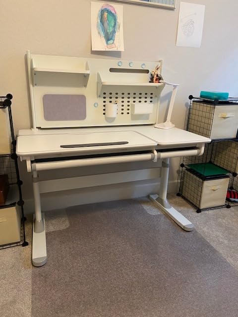 COSVALVE Adjustable Kids Desk with Hutch and Drawers, 47