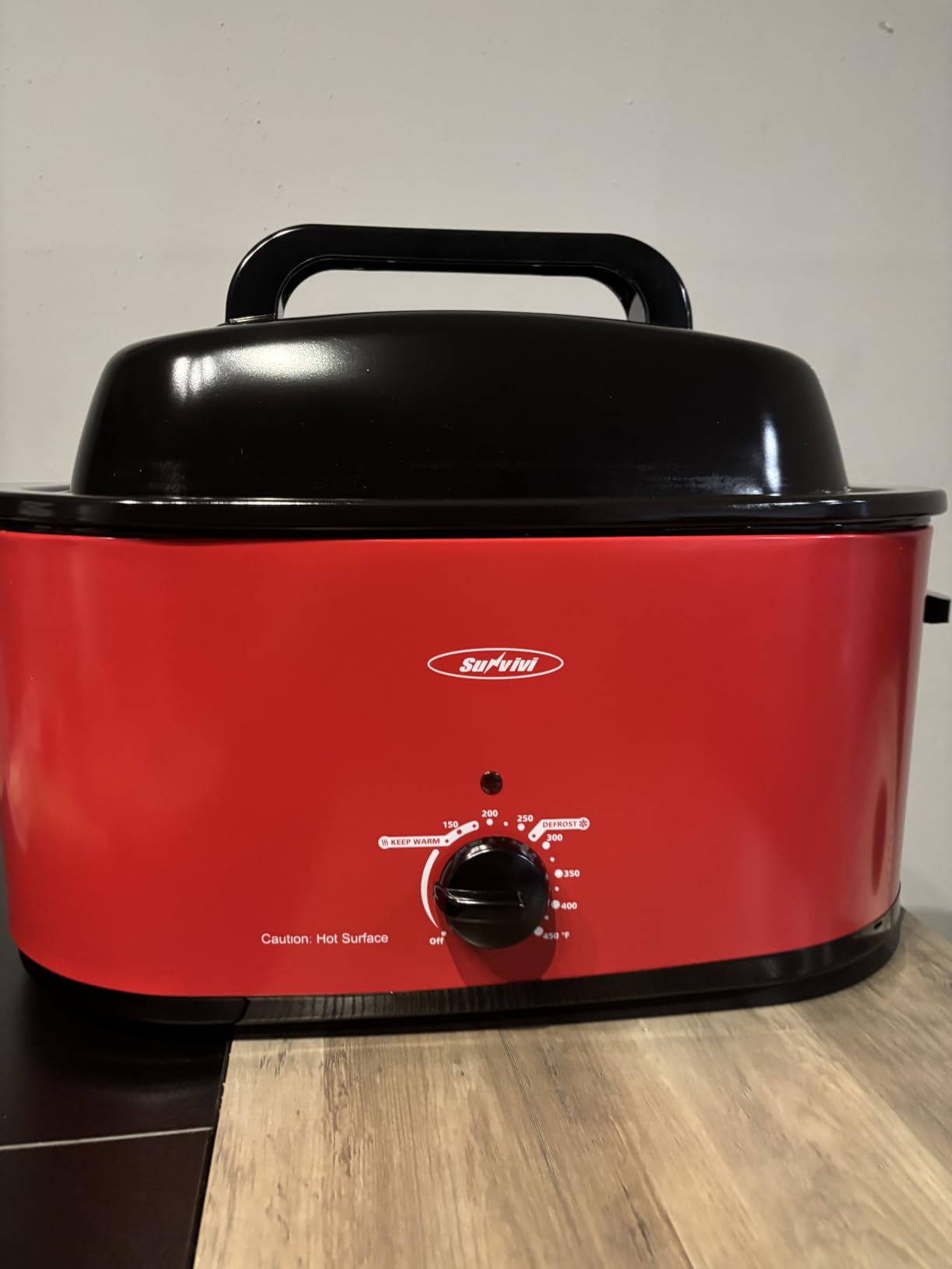 Sunvivi Roaster Oven, Electric Roaster Oven with Viewing Lid, 30lb 26-Quart Turkey Roaster with Unique Defrost/Warm Function, Large Roaster with Removable Pan & Rack, Stainless Steel, Blue customer photo 2