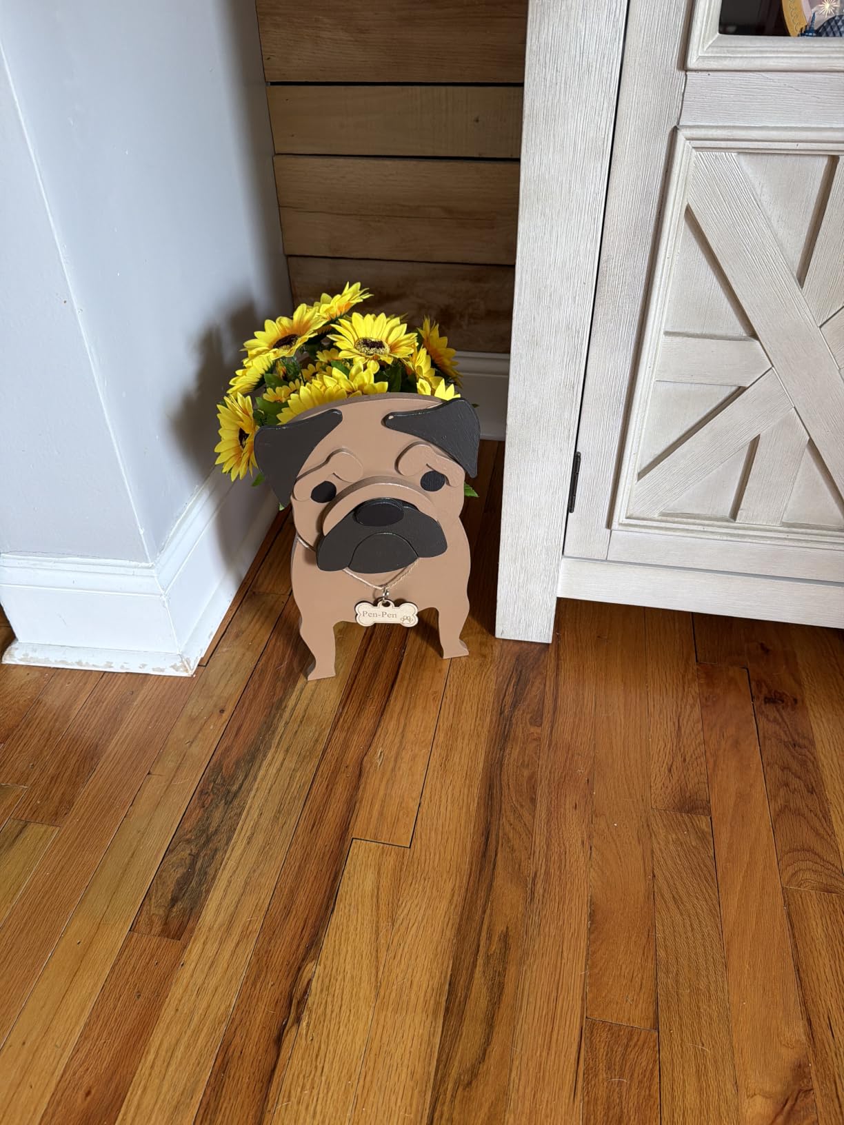 Artificial Flowers Fake Sunflowers in Pot, Faux Silk Flowers Floral Table Centerpiece Decoration, Rustic Potted Greenery for Farmhouse Home Décor customer photo 1