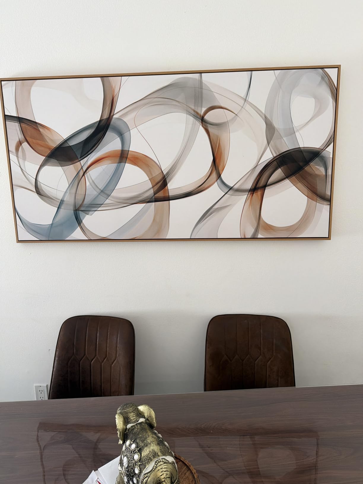 Framed Canvas Wall Art - Large Abstract art prints for Home & Office Decor - Brown Modern, Minimalist Wall Art Decor for Living Room, Bedroom Farmhouse Wall Decor Wood Frame 20x40IN customer photo 2