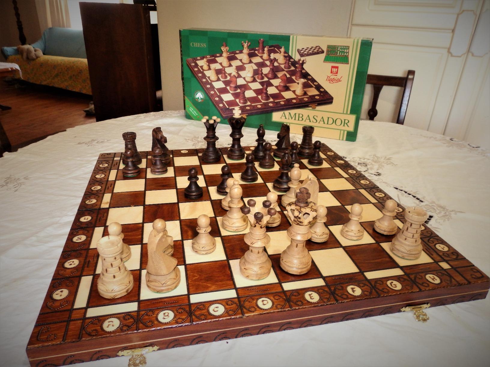 Wegiel Imperator 21-Inch Luxury Wooden Chess Set for Adults and Kids - Handcrafted from Premium Beech and Birch Wood - Unique Folding Design with Chess Piece Storage, Brown customer photo 1