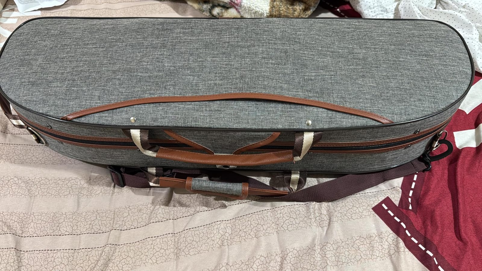 Violin Case 4/4 Full Size, Lightweight Nylon Oxford Bag | Water-Resistant Exterior, Thick Foam Padding Interior, Secure Zipper Closure, Dedicated Bow & Accessory Pockets customer photo 2