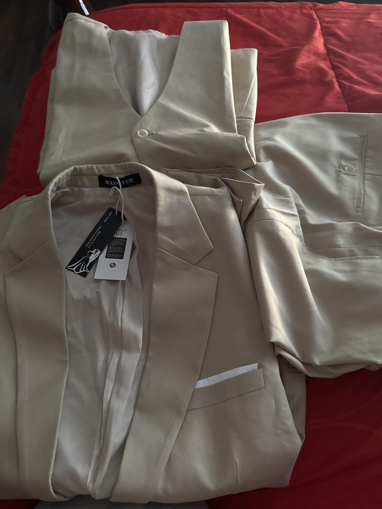 Mens Suit 3 Piece Slim Fit Suit for Men Formal Business Suit Wedding Groom Prom Tuxedo Dinner Party customer photo 2