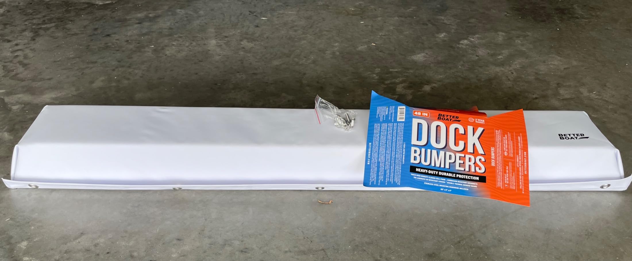 Better Boat Dock Bumpers, 6x4 Inch High Density Foam Boat Dock Bumper Guards, Piling Bumper Pads for Dock Edge, Vertical or Horizontal Mounting, Stainless Steel Screws Included, UV Resistant Vinyl customer photo 1