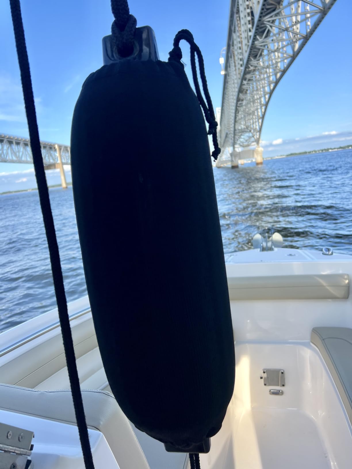 Boat Fender Covers | Several Size Options Available | Black & Navy Blue | 1, 2 & 4-Pack | Polyester (4-Pack, Black, 10