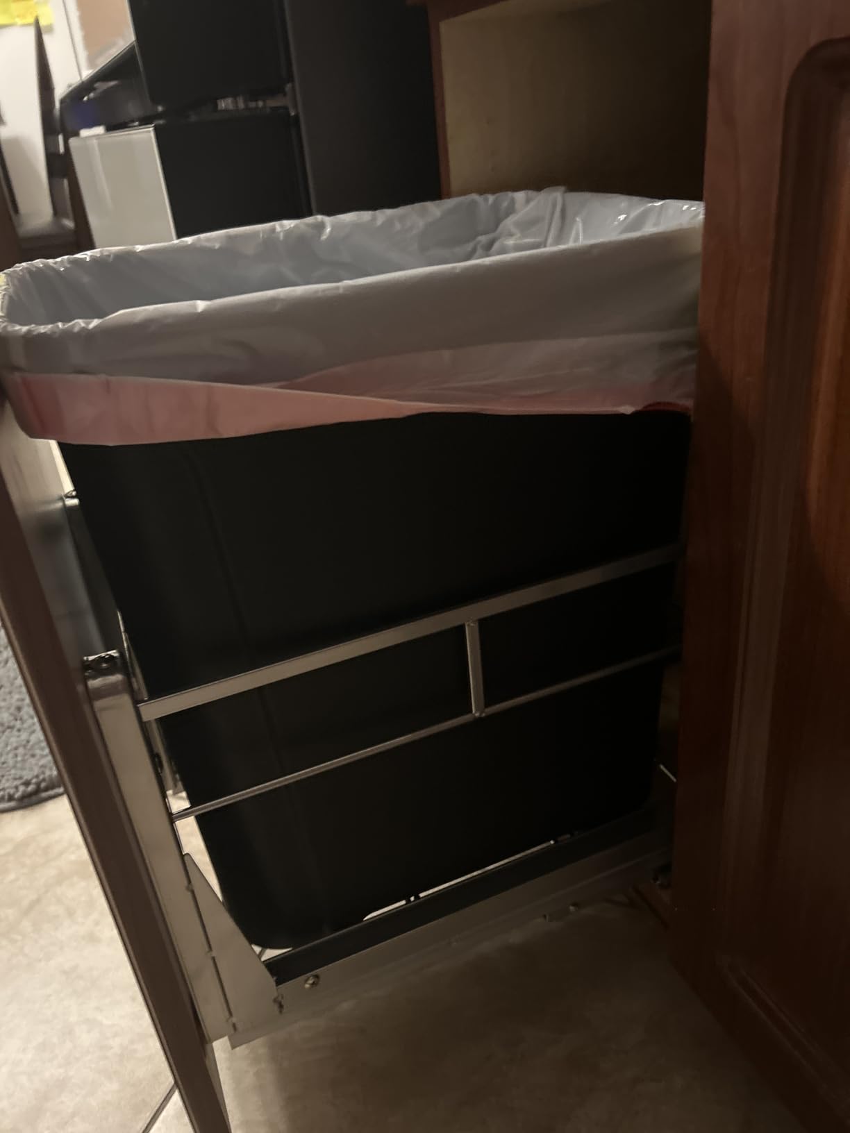 Insputer Pull Out Trash Can Under Cabinet with Soft-Close Slides | Space Saving, Heavy Duty, Garbage Can Not Included, Under Sink Bin Kit for Home Kitchen, Requires Min Cabinets 12