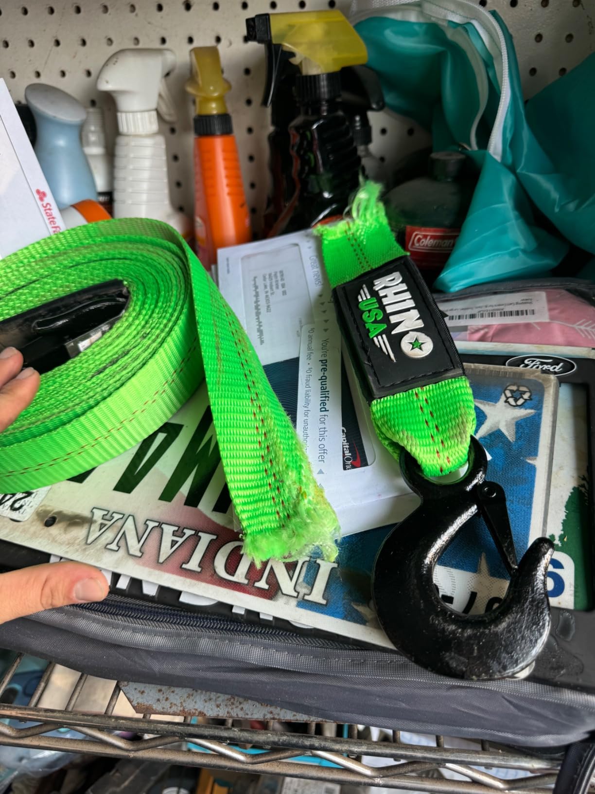 Rhino USA Tow Strap with Hooks (2in x 20ft) - 10,321lb Roadside Recovery | 10,321lb Break Strength, Forged Steel Hooks & Reflective Stitching. For Roadside Recovery, Moving & Towing, Not Offroad. customer photo 2