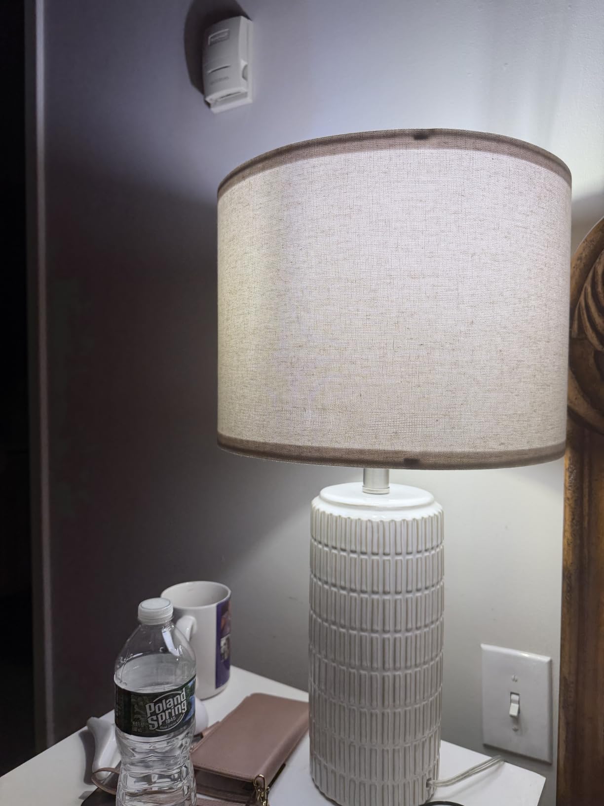 PoKat 23'' Bedside Table Lamp for Bedroom Nightstands, Birthday Gifts for Women Mom, House Warming Gifts New Home Decor, Ceramic Desk Lamp for Living Room, White Modern Bedroom Lamp customer photo 1