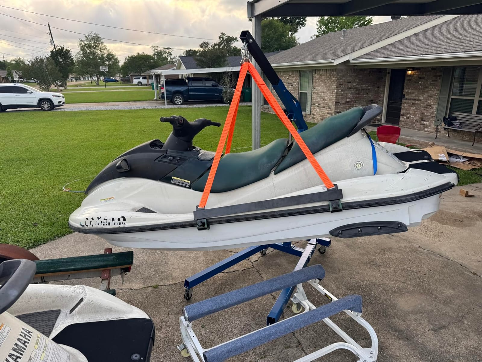 Watercraft Lift Sling 2800lbs Capacity 43'' Never Break Jet Ski Lift Sling | Steel Bracket with Anti Slip Strip, Thickened Polyester Lifting, for Personal Watercraft, PWC, Jet Ski customer photo 1