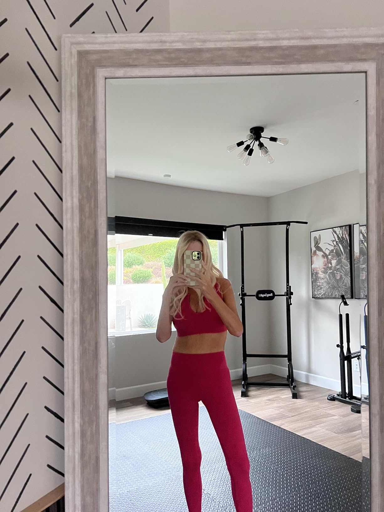 QINSEN Workout Outfits for Women 2 Piece Ribbed Seamless Crop Tank High Waist Yoga Leggings Sets customer photo 1