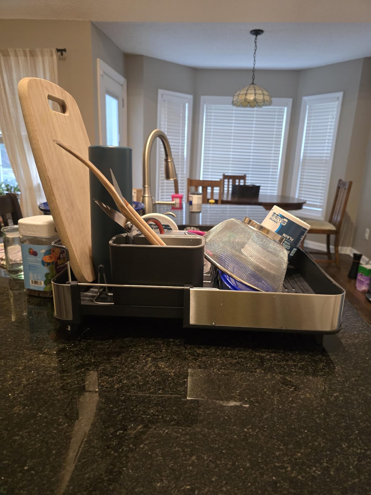 Joseph Joseph Extend Steel Expandable Dish Drying Rack with Removable Cutlery Holder Swivel Draining Spout, Stainless Steel customer photo 2