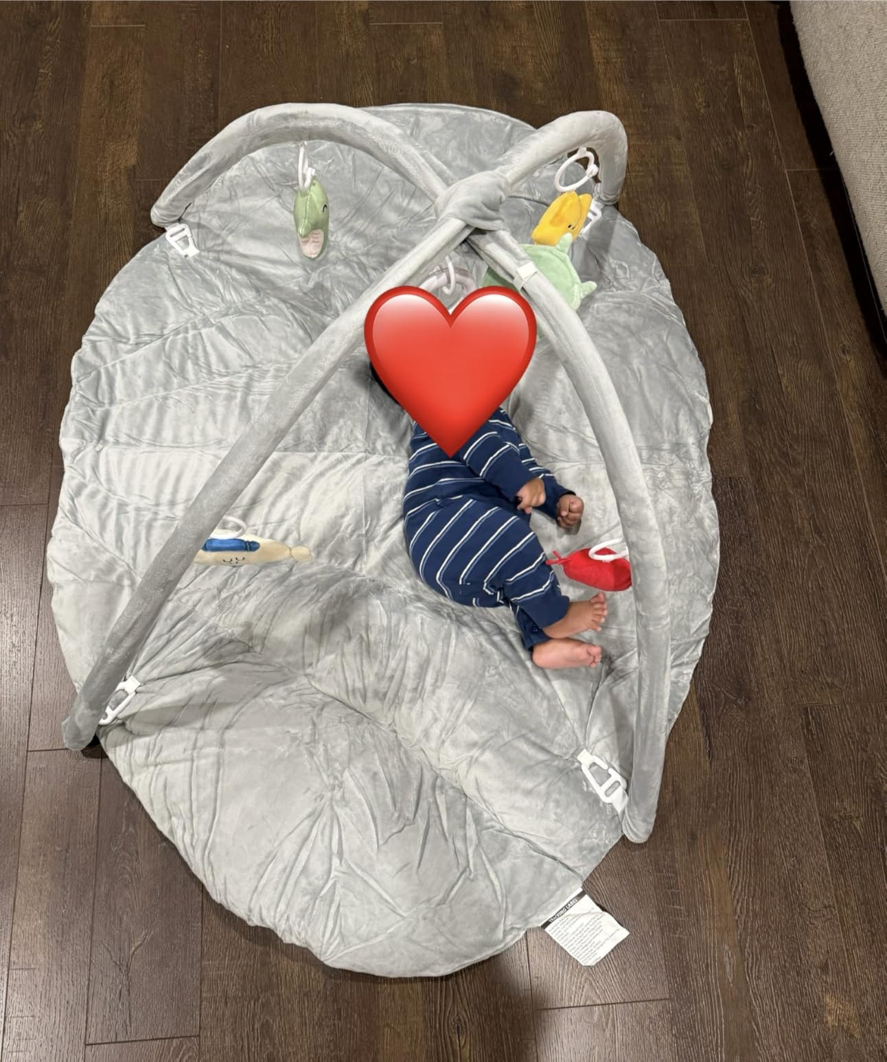ANGELBLISS 5 in 1 Baby Play Gym Mat, Reversible Tummy Time Mat with 5 Sensory Toys for Stage-Based Developmental, Thick & Large Baby Activity Center from Newborn to Toddler (Pink) customer photo 1