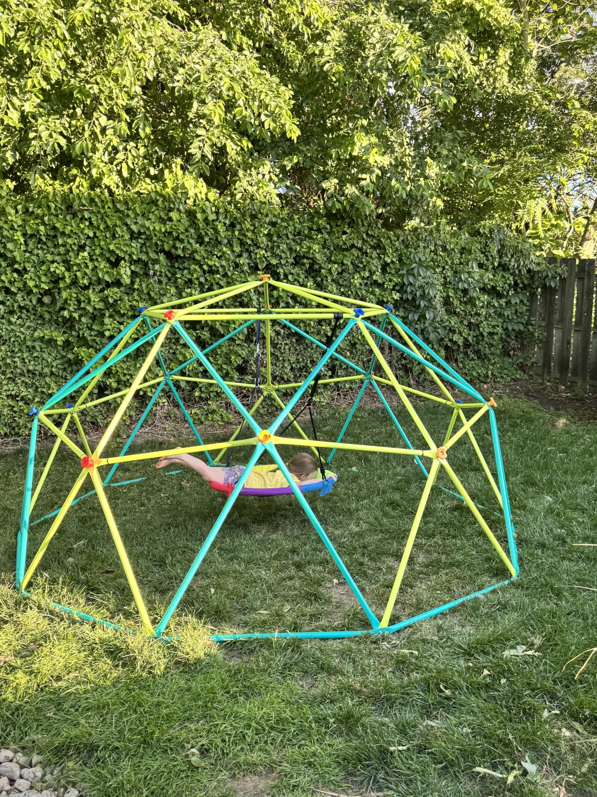 10 ft Climbing Dome Swing Set with Saucer Swing for Kids 3-12 | Jungle Gym for Kids Outdoor Backyard, Supports 800lbs, 3D Setup Video, Rust-Resistant Outdoor Playset, Moveable for Mowing customer photo 2