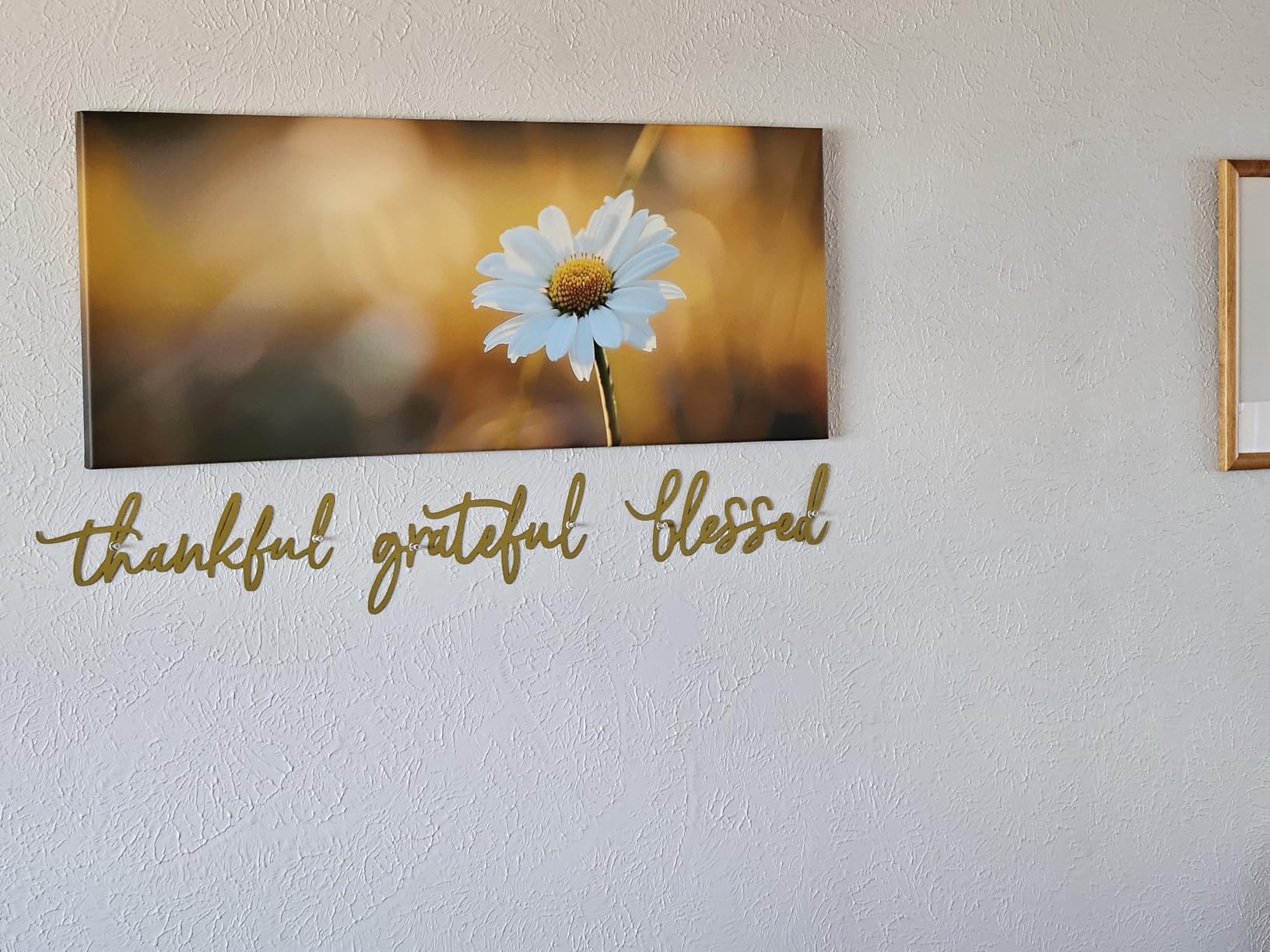 Thankful Grateful Blessed Letter Sign Metal Wall Decor, 3 Piece Black Letters Wall Art for Bathroom Bedroom Metal Words Wall Decor for Home Decor customer photo 1