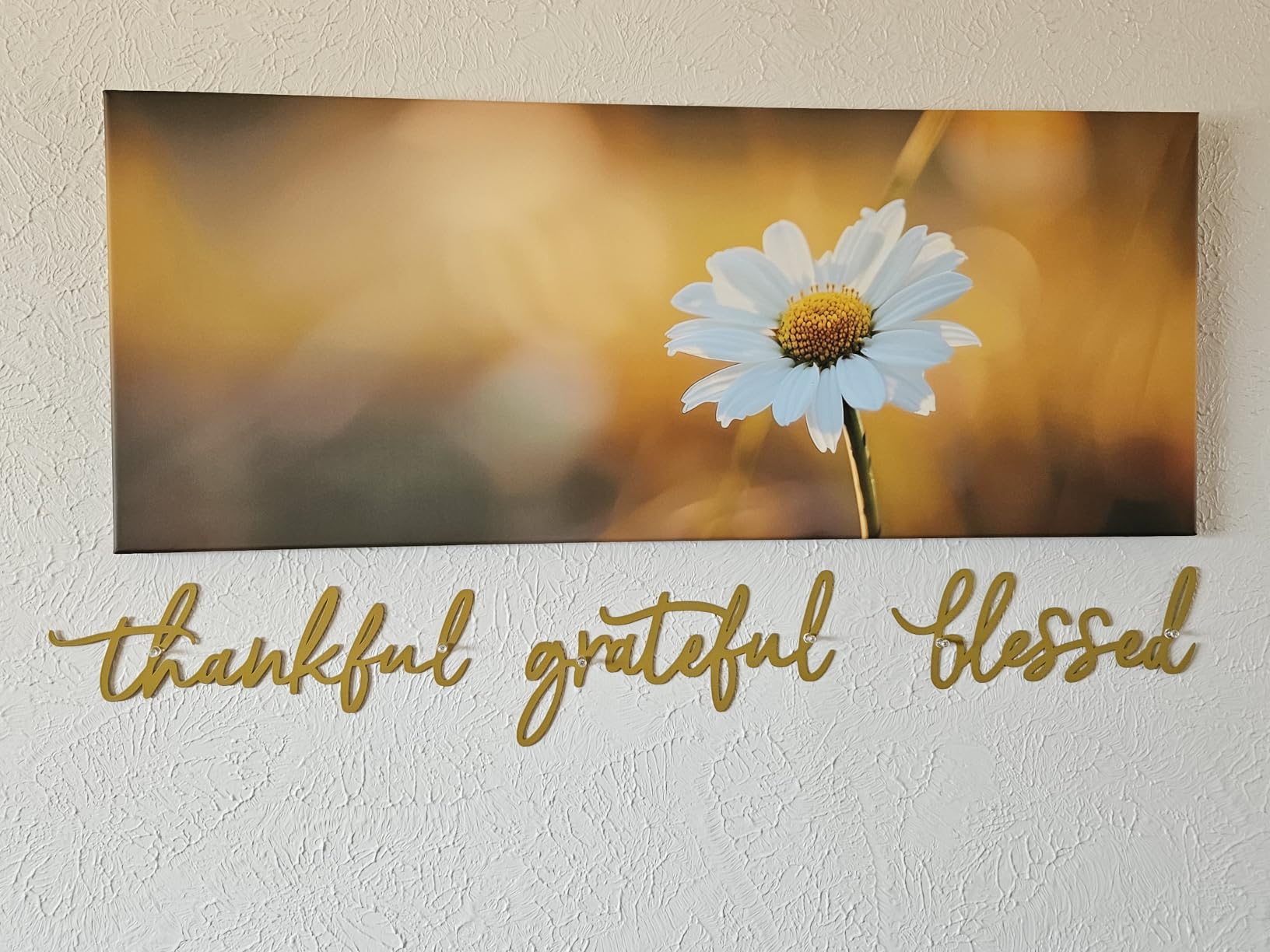 Thankful Grateful Blessed Letter Sign Metal Wall Decor, 3 Piece Black Letters Wall Art for Bathroom Bedroom Metal Words Wall Decor for Home Decor customer photo 2