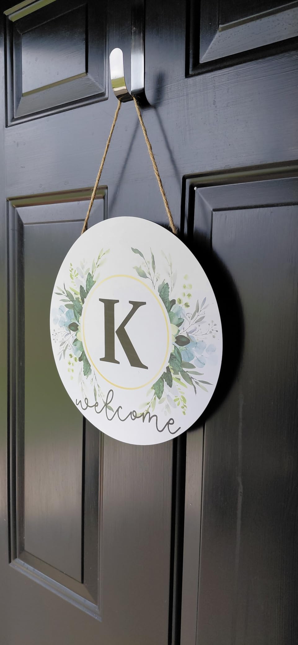 Monogram Letter A Wreaths for Front Door Wreath Wooden Welcome Sign for Front Door Decor Floral Family Last Name Initial House Warming Spring Summer Porch Rustic Wall Home Kitchen Boho Decorations customer photo 1
