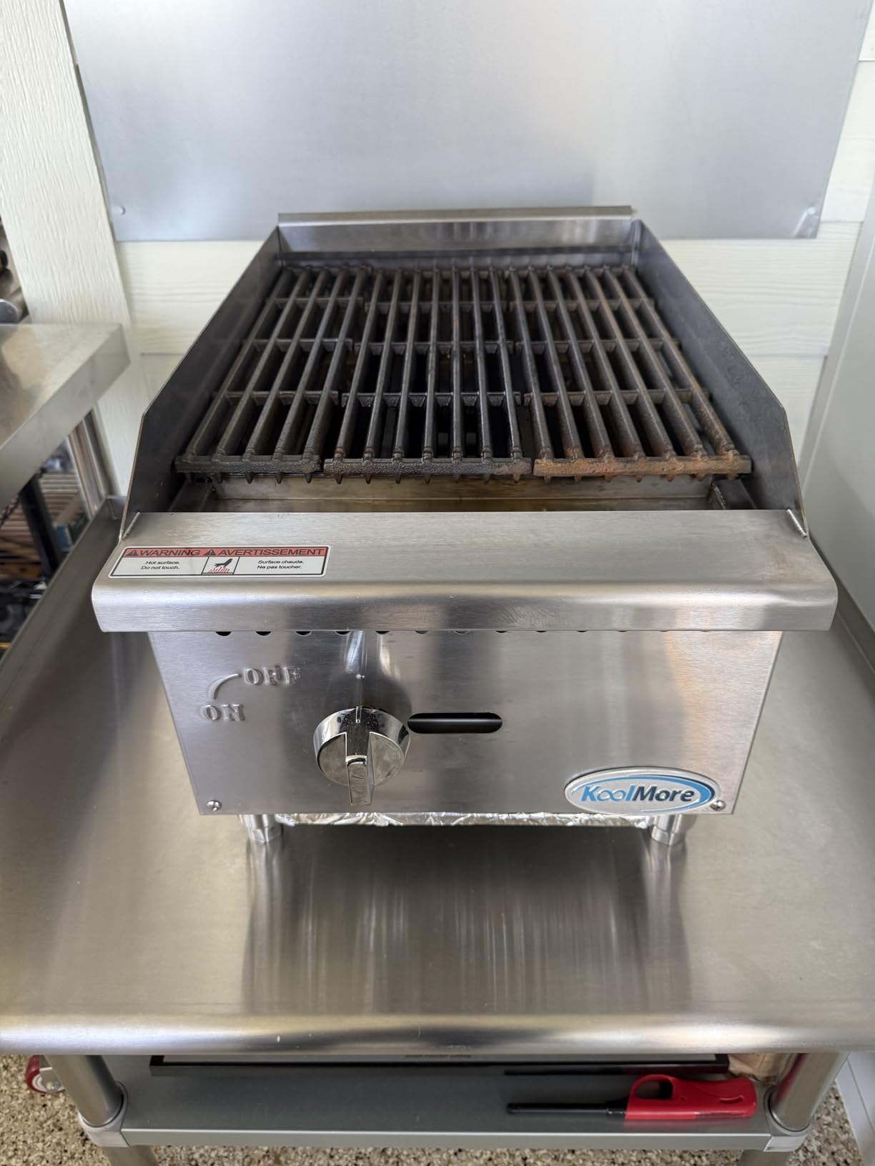 KoolMore 16 in. Commercial 1-Burner Natural Gas Charbroiler with 30,000 BTU in Stainless-Steel, ETL Listed (KM-GCB1-18M) customer photo 1